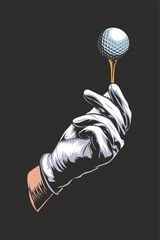 illustration of a hand holding a golf ball