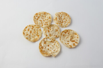 Homemade Crunchy Nut Crackers Isolated on white