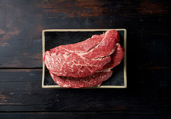 Fresh raw meat on a plate