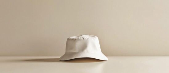 A Stylish Bucket Hat on a Neutral Background, Minimalist Fashion Concept