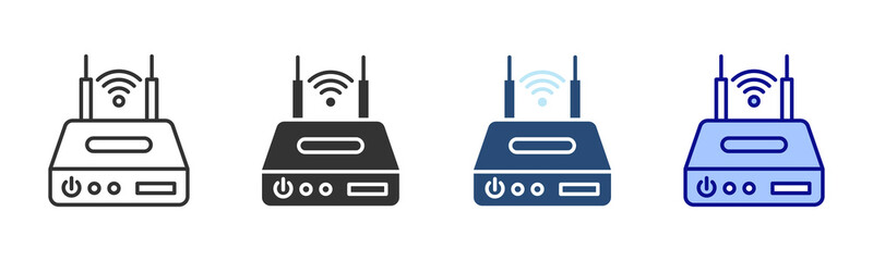 Fototapeta premium Wifi Router Icon Set. Designed In Multi Style