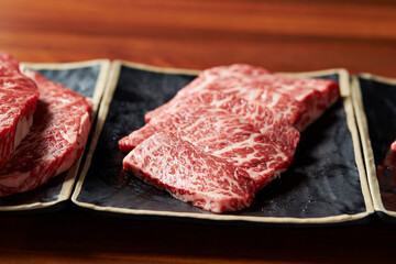 Fresh raw meat on a plate