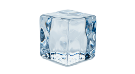 Clear Ice Cube Transparent Background Isolated Studio Light