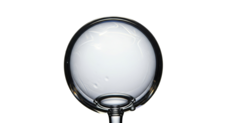 Clear Sphere with Reflections on Gray Background