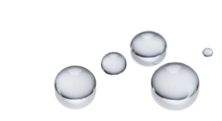 Clear Water Droplets Macro Realistic Photo Studio Lighting