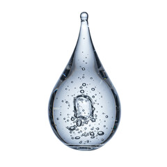 Clear Water Drop Isolated Realistic Photo Bubbles Inside Soft Light