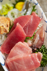 Assorted sashimi on a plate