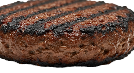 Close Up Juicy Grilled Burger Patty Realistic Photo