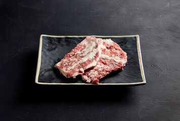 Fresh raw meat on a plate