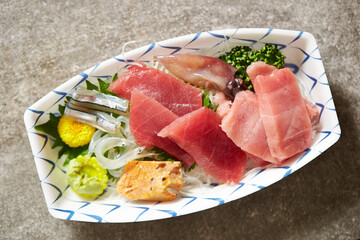 Assorted sashimi on a plate