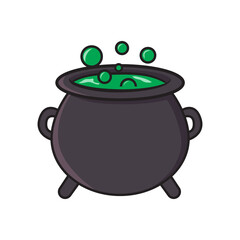Halloween Witch Potion Illustration In Cartoon Style