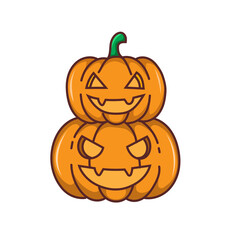 Halloween Pumpkin In Cartoon Style
