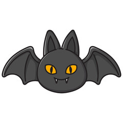 Bat Cartoon As Decoration To Celebrate Halloween