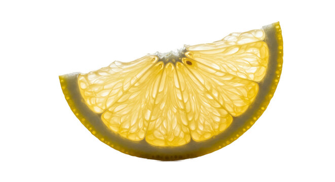 Close Up Slice of Yellow Lemon Backlit Vibrant Juicy Citrus - Powered by Adobe