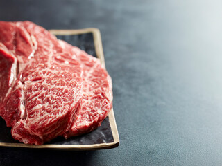 Fresh raw meat on a plate