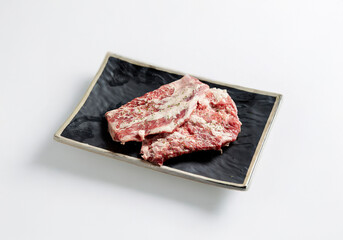 Fresh raw meat on a plate
