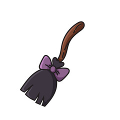 Halloween Witch Broom Illustration