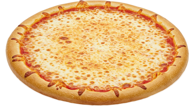 Delicious Margherita Pizza With Golden Crust and Melted Mozzarella Cheese Isolated