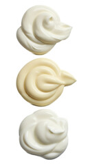 Creamy Swirls Of White And Yellow Mayonnaise Smooth Texture