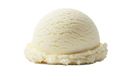 Creamy Vanilla Ice Cream Scoop Soft Serve Realistic Photo Isolated