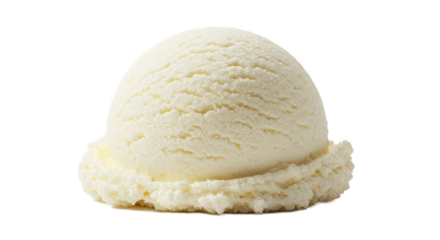 Creamy Vanilla Ice Cream Scoop Soft Serve Realistic Photo Isolated