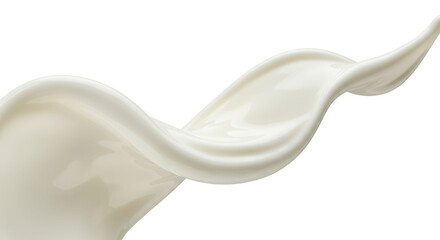Creamy White Milk Splash Liquid Wave Isolated 3D Render