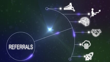 Futuristic Referrals concept globe, glowing, grid, high-tech holographic Indian ocean interface labels leadership. Business, technology  virtual, web.. - Powered by Adobe