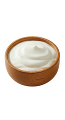 Creamy Yogurt Bowl Isolated Realistic Photo Warm Background