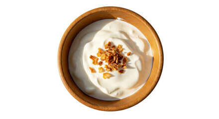 Creamy Yogurt Bowl With Crispy Topping Neutral Background