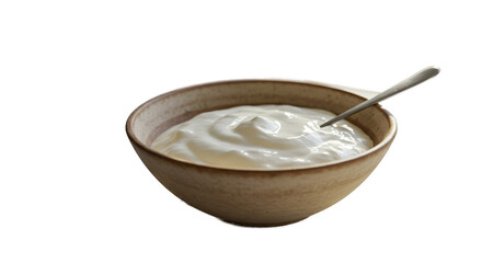 Creamy Yogurt Bowl Spoon Healthy Breakfast Food Realistic Photo