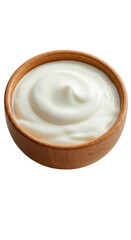 Creamy Yogurt In A Bowl Healthy Dairy Food Isolated Realistic Photo