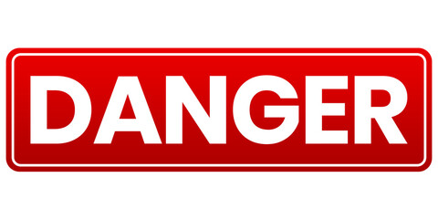 Danger red button element transparent png file