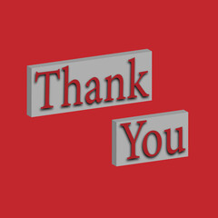 Thank You text in 3D with red background