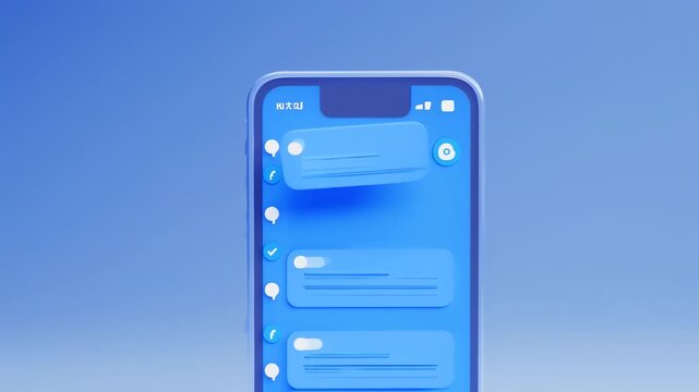 Digital mobile phone interface, displaying message threads