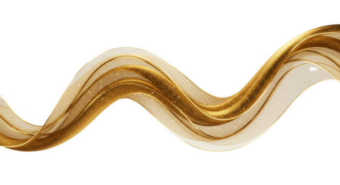 Elegant Golden Swirl with Glitter Sparkles on Soft Beige Background