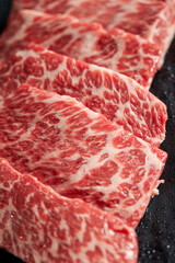 Fresh raw meat on a plate