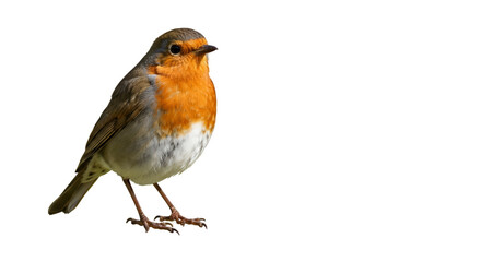 European Robin Bird With Orange Breast And Grey Feathers Realistic Photo