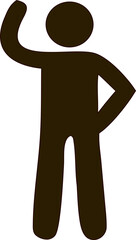 Human stick figure silhouette vector, ideal for signage, instructions, and user interface designs.