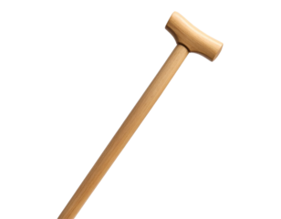 Minimalists  Wooden Walking Stick, Geometric Design, isolated