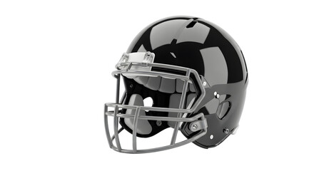 Black american football helmet isolated on transparent background, a crucial piece of protective gear for athletes, ensuring safety during intense gameplay