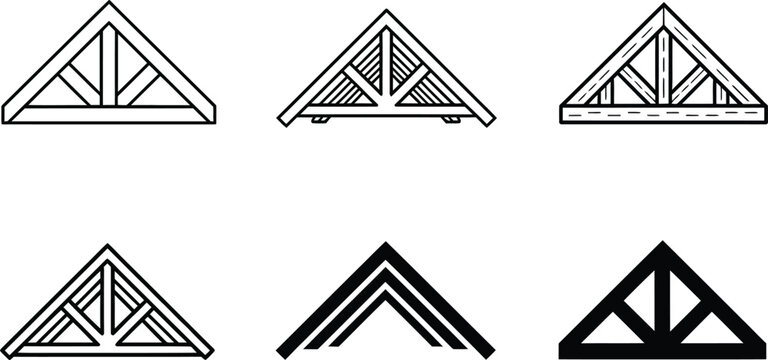 Collection of Six Different Architectural Roof Truss Designs