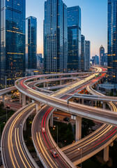 Elevated Highway Looping Through Modern Cityscape
