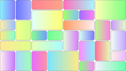 Abstract geometric pattern of rounded rectangles with pastel color gradients