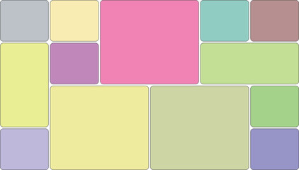Geometric pattern of pastel colored rectangles and squares