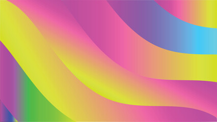 Vibrant Abstract Gradient Waves in Pink, Yellow, and Blue with Modern Fluid Design Background