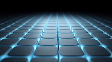 Fototapeta premium Blue and Black Abstract Background with Glowing Tiles and a 3D Perspective Ideal for Technology and Futuristic Themes in Digital Art and Design Projects