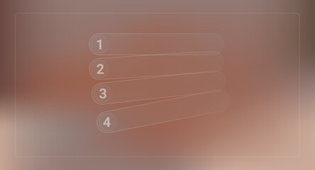 Glassmorphism Infographic Steps List Brown Color Numbered Elements for Presentation