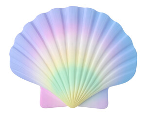 Pastel colored scallop seashell illustration