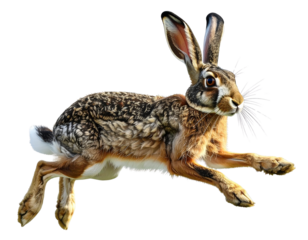 Forest Hare Leaping in Natural Motion PNG