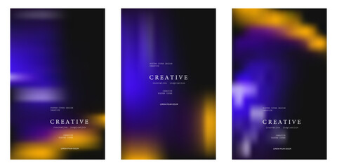 Creative Abstract Neon Glow With Purple Blue Yellow Gradient For Inspiring Poster Design